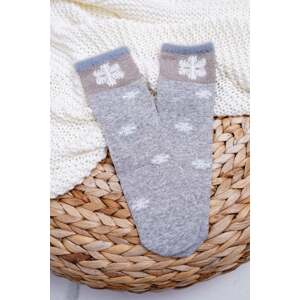 Women's socks warm grey with snowflake