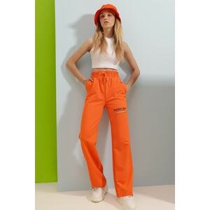 Trend Alaçatı Stili Pants - Orange - Wide leg