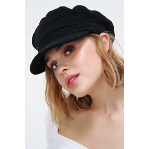 Trend Alaçatı Stili Women's Black Peaked Cap