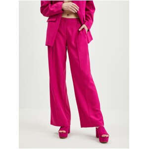 Deep pink wide trousers Noisy May Pinola - Women