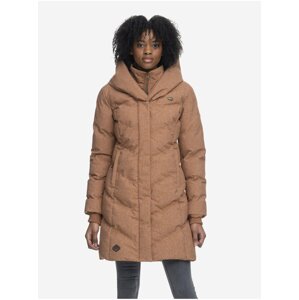 Light Brown Women's Quilted Winter Coat with Hood Ragwear Natalka - Women