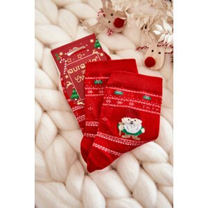 Women's Cotton Christmas Socks Elves Red