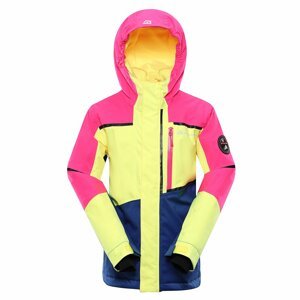 Kids ski jacket with PTX membrane ALPINE PRO MELEFO nano yellow