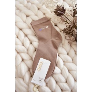 Women's smooth cotton socks Cosas Beige