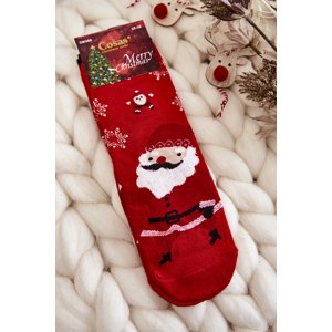 Women's Christmas socks Santa Claus snowflake Cosas red