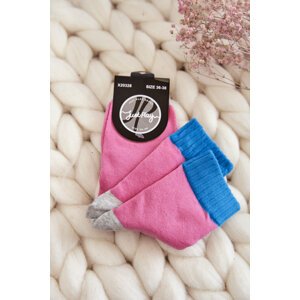 Women's smooth cotton socks dark pink
