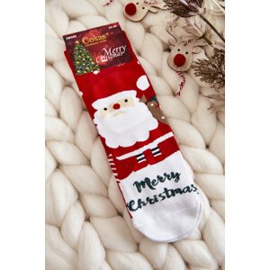 Women's Christmas socks Santa Claus with gifts Cosas red