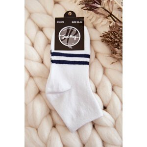 Youth Cotton Ankle Socks White