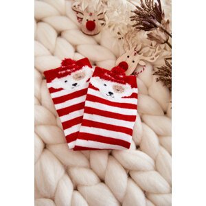 Youth Striped Socks With White And Dog Red