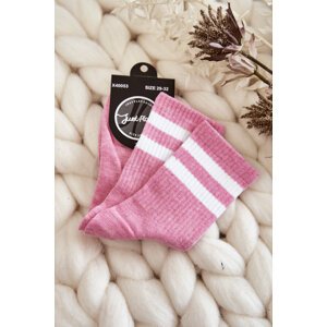 Youth Cotton Sports Socks Pink