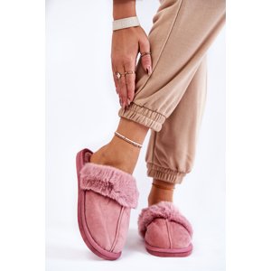 Women's classic slippers with fur Pink Lorines
