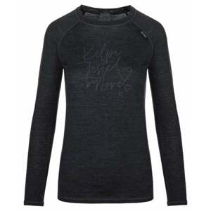 Women's woolen thermal T-shirt KILPI MAVORA TOP-W black