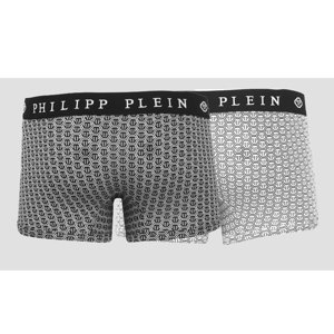 Férfi boxerek Philipp Plein UUPB41-99_BI-PACK_BLK-WHT