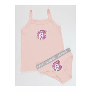 Denokids Unicorn Girl Child Pink Singlets With Panties Set