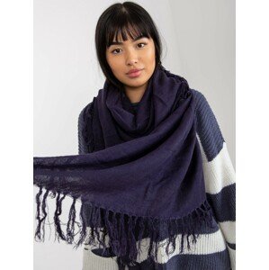 Lady's purple smooth scarf with fringe