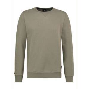 Khaki sweatshirt for men with round neckline SUBLEVEL