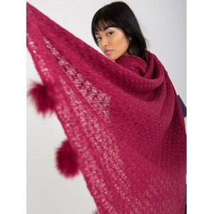 Lady's fuchsia scarf with lace pattern
