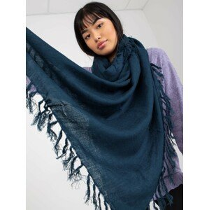 Women's Navy Long Scarf with Fringe