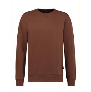 Dark brown men's sweatshirt SUBLEVEL with a round neckline