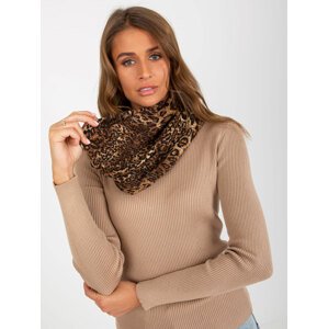 Dark beige women's scarf with spots