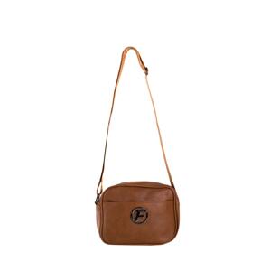 Brown small messenger bag with wide strap