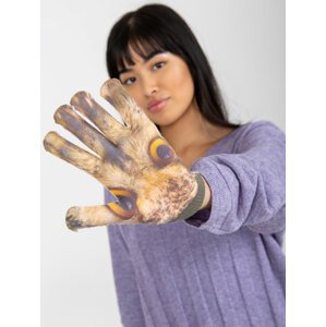 Orange women's gloves with print