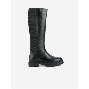 Black Women's Boots with Leather Details Geox Iridea - Women