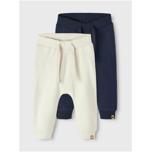 Set of two boys' sweatpants in cream and blue name it Takki - Boys