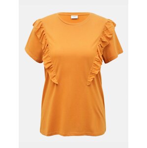 Orange T-shirt with frills JDY Karen - Women