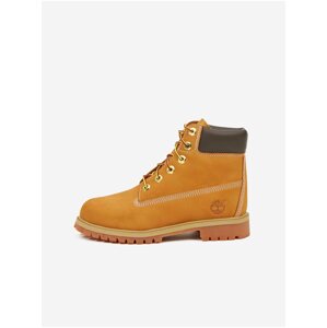 Yellow Girly Ankle Leather Boots Timberland 6 In Premium WP Boot - Girls
