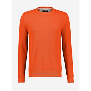Orange men's ribbed basic sweater LERROS - Men
