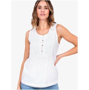 White Women's Tank Top with Buttons Brakeburn - Womens