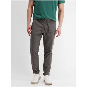 Grey men's chino trousers with linen LERROS - Mens