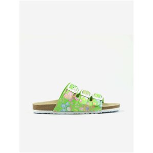 Green girly floral slippers Richter - Girls