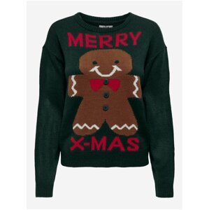 Dark Green Ladies Christmas Sweater JDY Cookie - Women