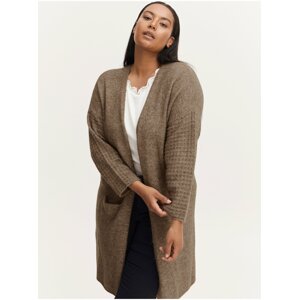 Brown long cardigan with admixture of wool and alpaca wool Fransa - Ladies