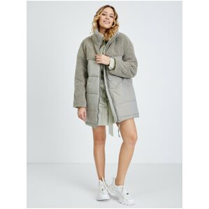 Grey winter jacket with faux fur VERO MODA Edith - Ladies