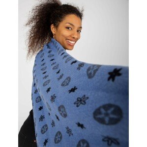 Lady's blue scarf with prints