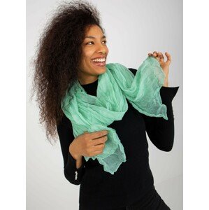 Light green wrinkled viscose scarf for women
