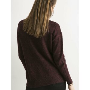 Burgundy knitted cardigan