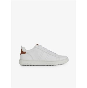 White Mens Leather Sneakers Geox Levico - Men