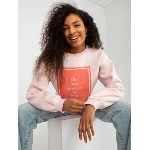 Light pink oversized sweatshirt with printed design