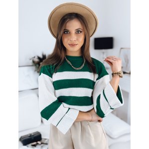 Women's sweater AMELIA green-white Dstreet