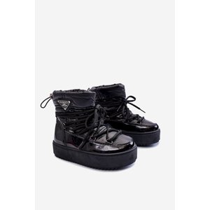 warm lace-up snow boots Black Colin