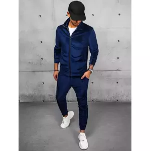 Men's dark blue velour tracksuit Dstreet