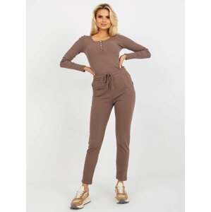 Women's brown sweatpants with tie