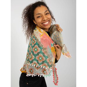 Beige and light pink women's scarf with print
