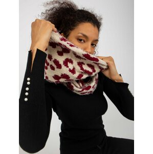 Light beige and burgundy women's chimney with patterns