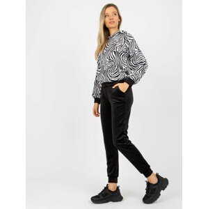 Black and white velour set with zebra sweatshirt RUE PARIS