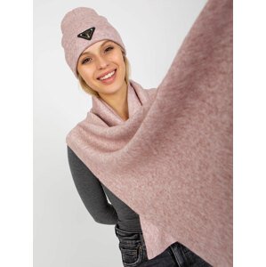 Light pink women's winter set with scarf